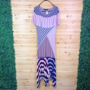 NEW Anthropologie Tabula Rasa Dress Womens Large Pink Rose Seddrat Maxi Dress